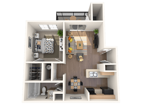 1 bedroom 1 bathroom floorplan